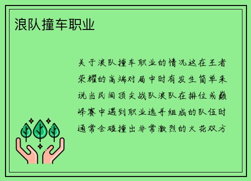 浪队撞车职业